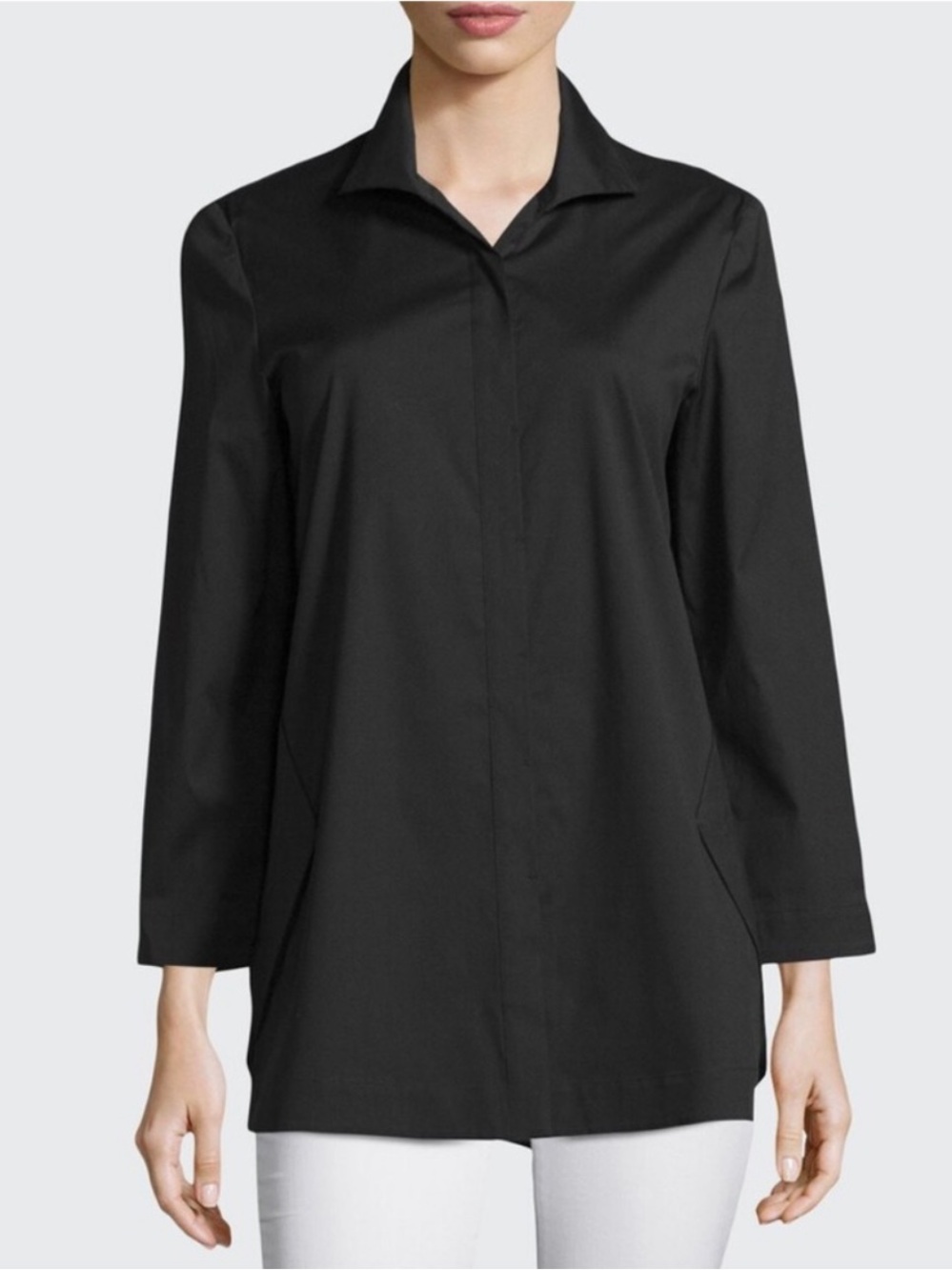 Lafayette 148 New York Stretch Cotton Marla Shirt size M